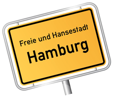 Freigestelltes Ortsschild Freie und Hansestadt Hamburg